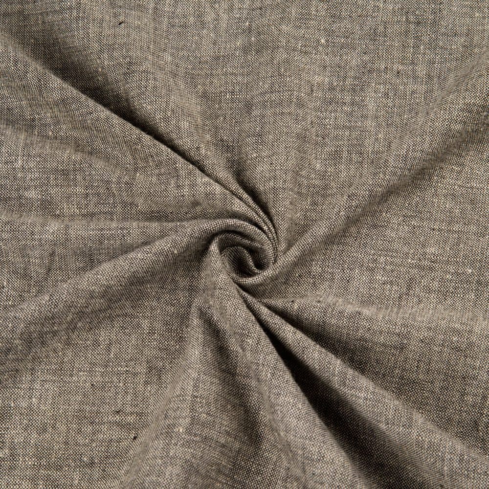 Chambray Dark Grey Khadi Cotton 105 GSM Handwoven Fabric