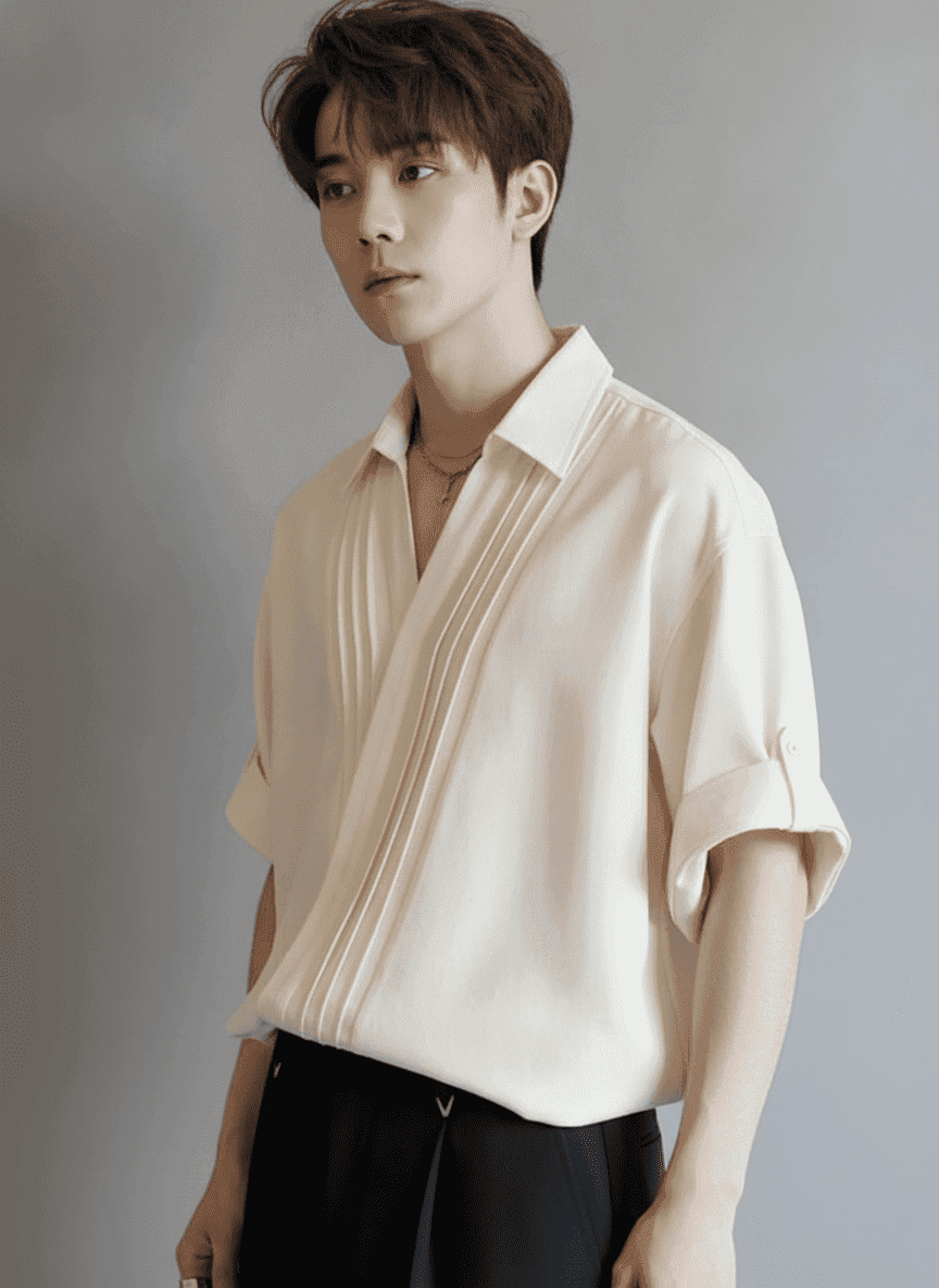 Overlap Criss Cross Tucks Shirt