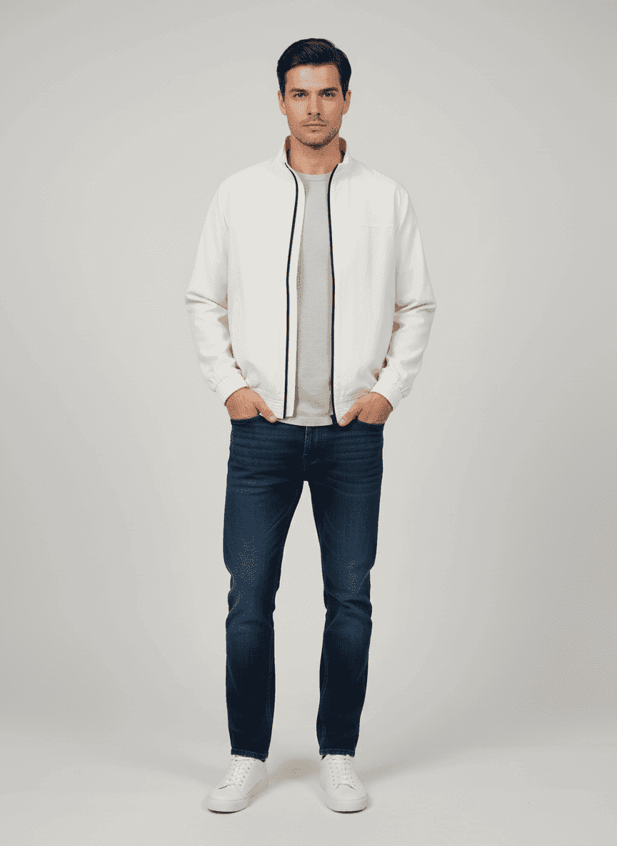 TRACK JACKET WITH FRONT FULL ZIPPER-FRONT SIDE POCKETS