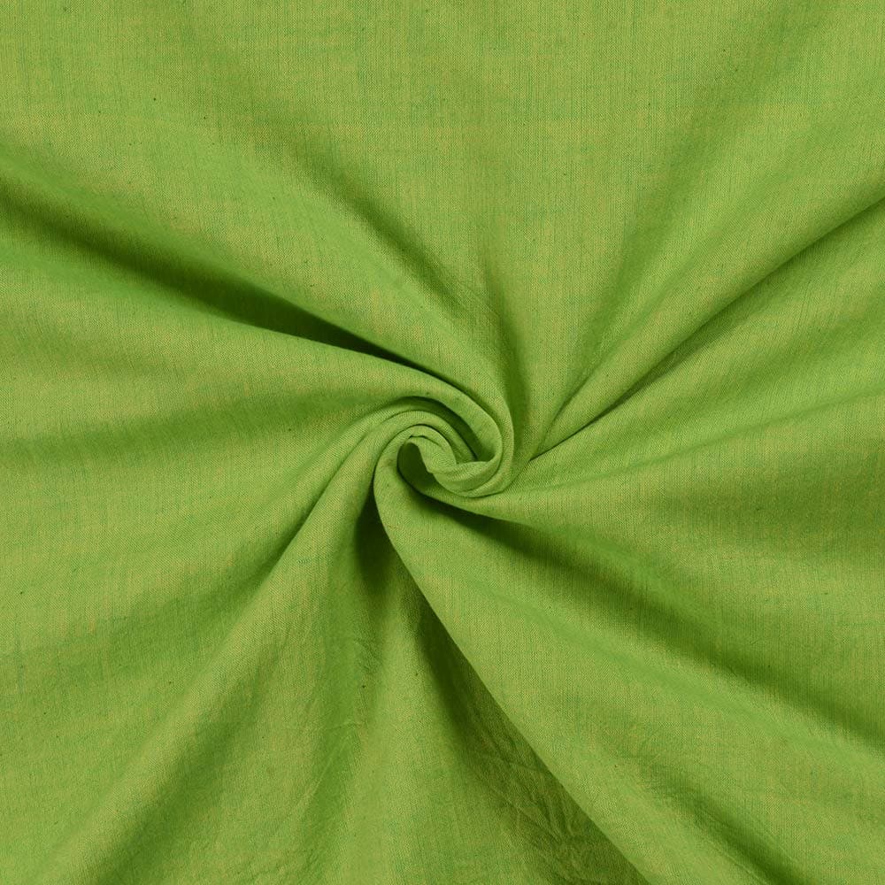 Plain Green Pure Cotton 78 GSM Handwoven Fabric
