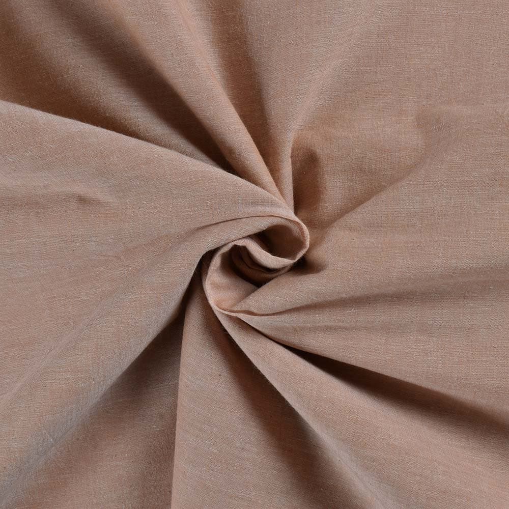 Chambray Brown Khadi Cotton 62 GSM Handwoven Fabric
