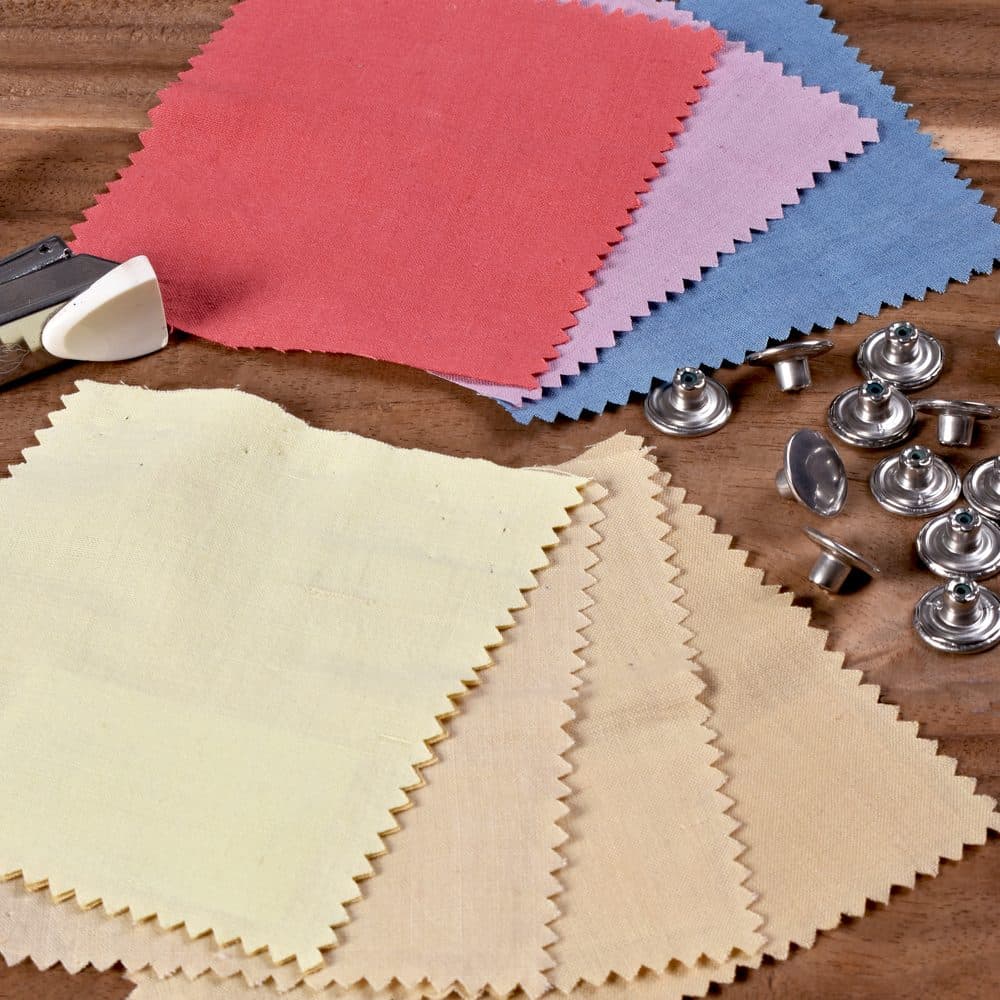 Natural Vegetable Dyed Fabric Swatches (4 *4 Inch, 115 GSM, Up to 22 Swatches)