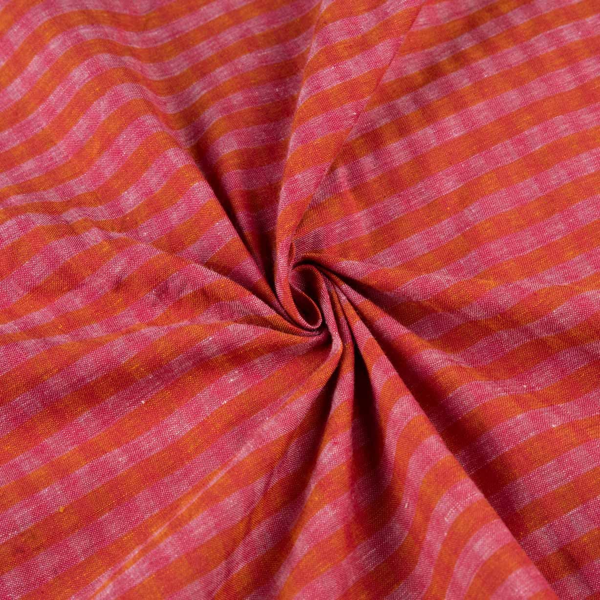 Stripe Red Pure Cotton 90 GSM Handwoven Fabric