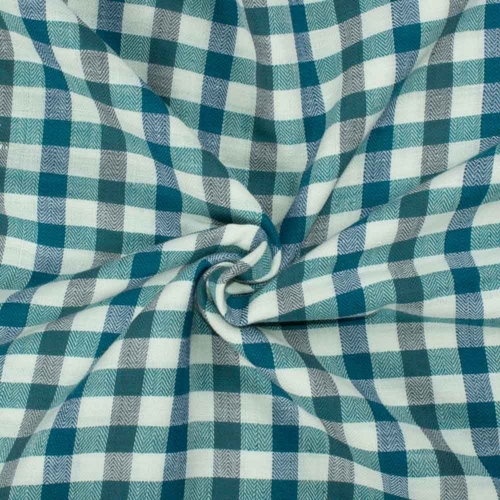 Herringbone Check Multicolor Khadi Cotton 125 GSM Handwoven Fabric
