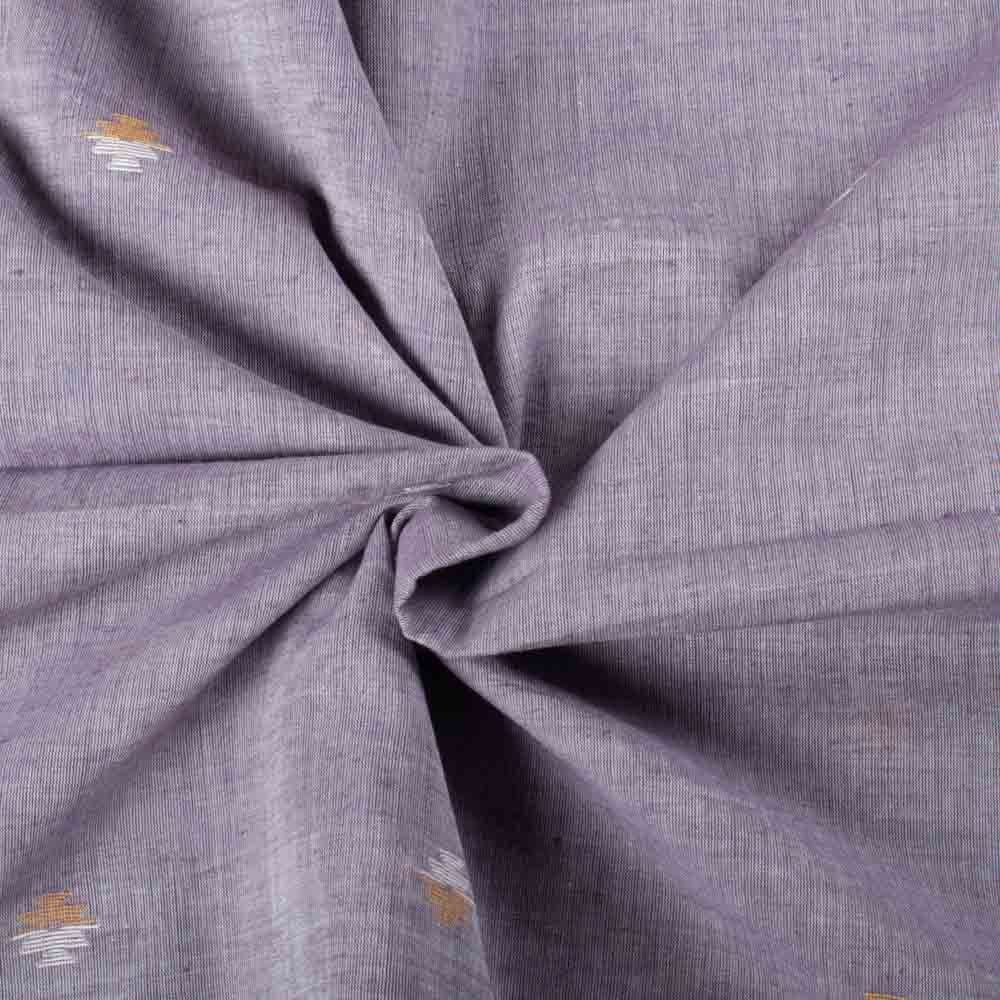 Plain Light Purple Pure Cotton 60 GSM Abstract Motif Jamdani Fabric