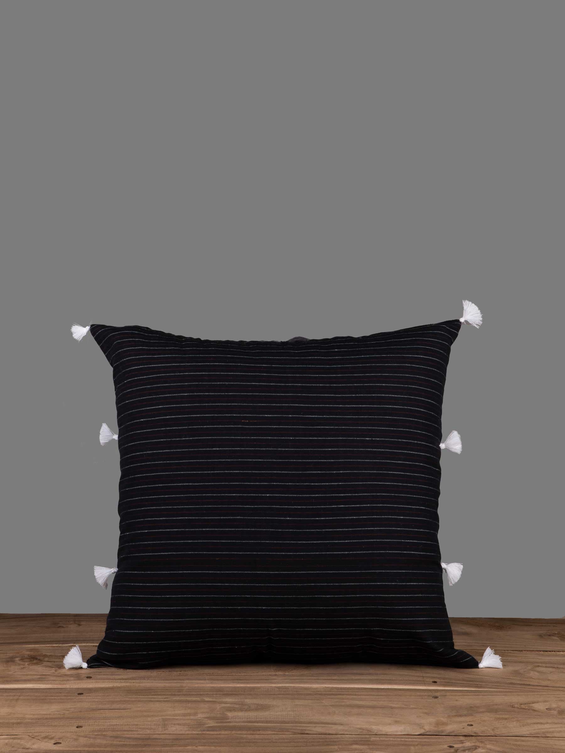 Black Stripes Square Cushion Cover 
