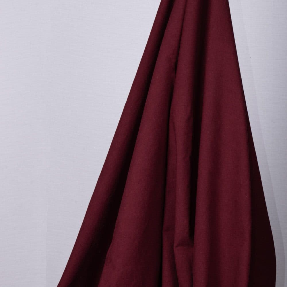 Plain Maroon Khadi Cotton 159 GSM Handwoven Fabric