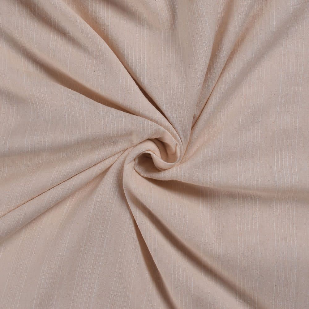Stripe Light Peach Pure Cotton 80 GSM Handwoven Fabric