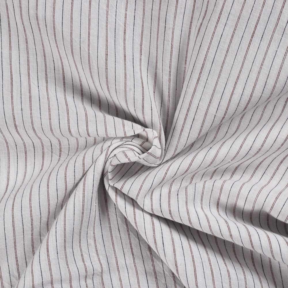 Pinstripe Cream Pure Cotton 130 GSM Handwoven Fabric