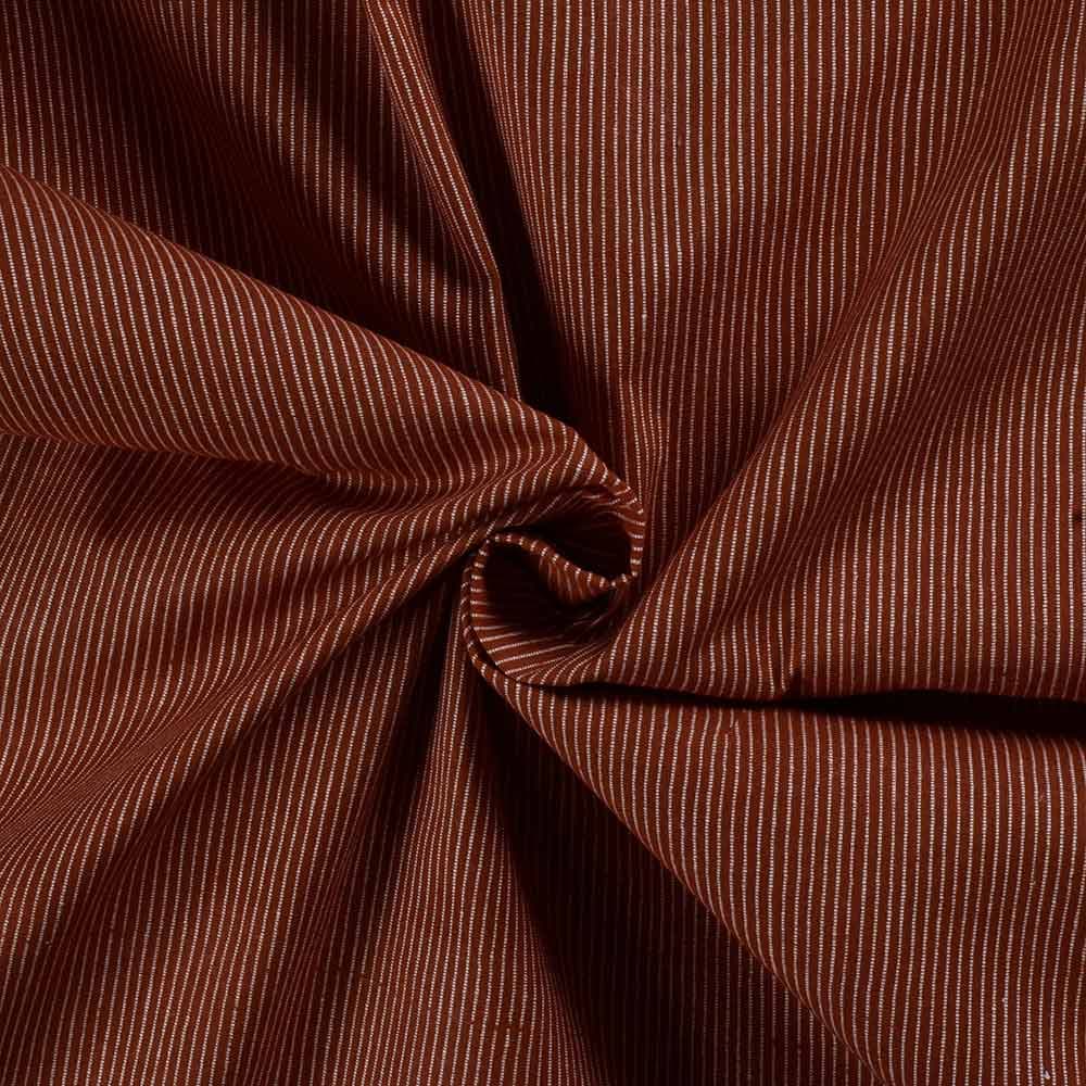 Stripe Brown Pure Cotton 90 GSM Handwoven Fabric