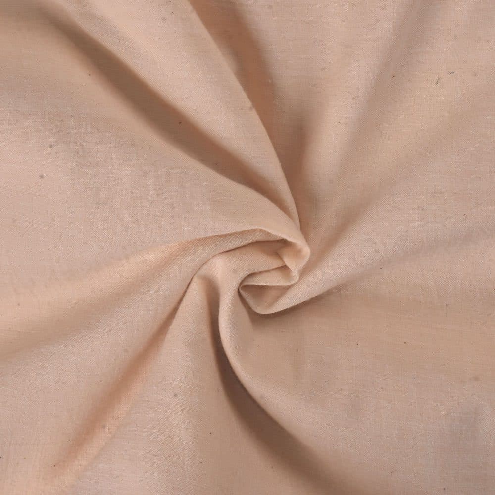 Chambray Peach Khadi Cotton 62 GSM Handwoven Fabric