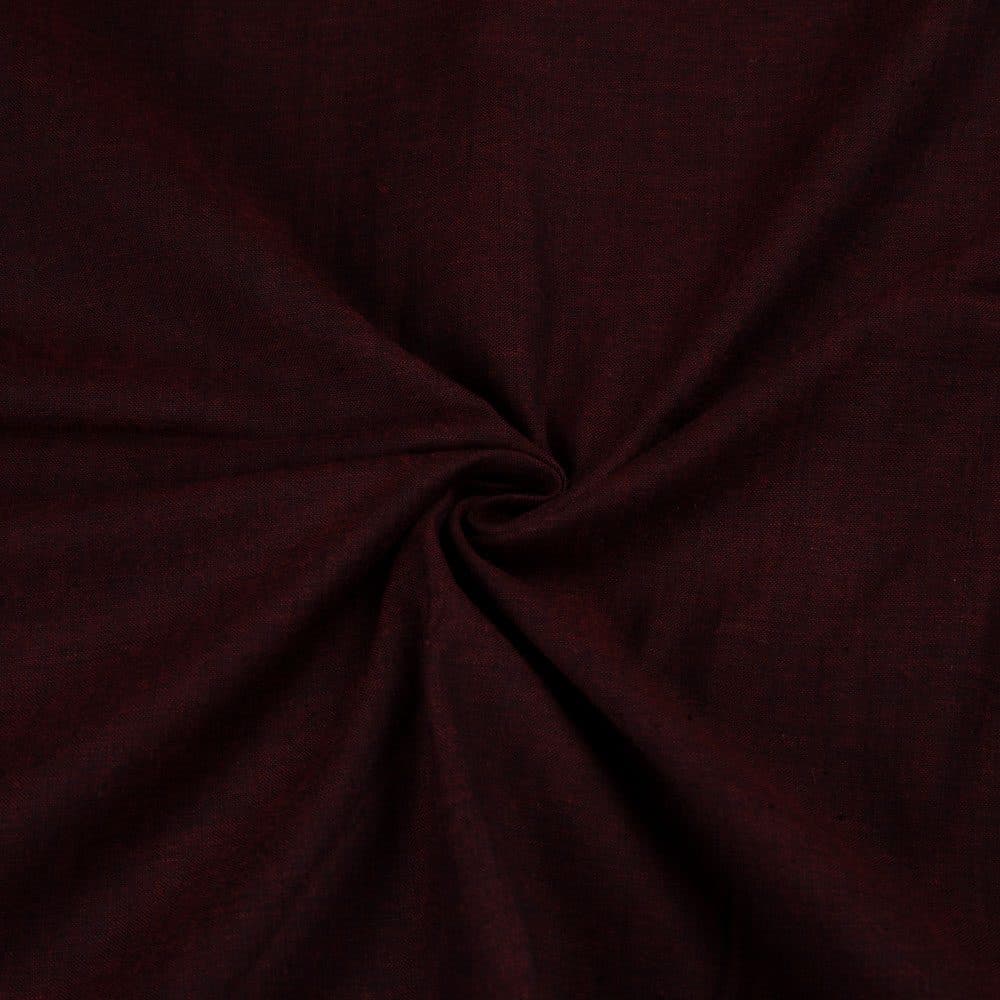 Cross Colour Deep Plum Pure Cotton 95 GSM Handwoven Fabric