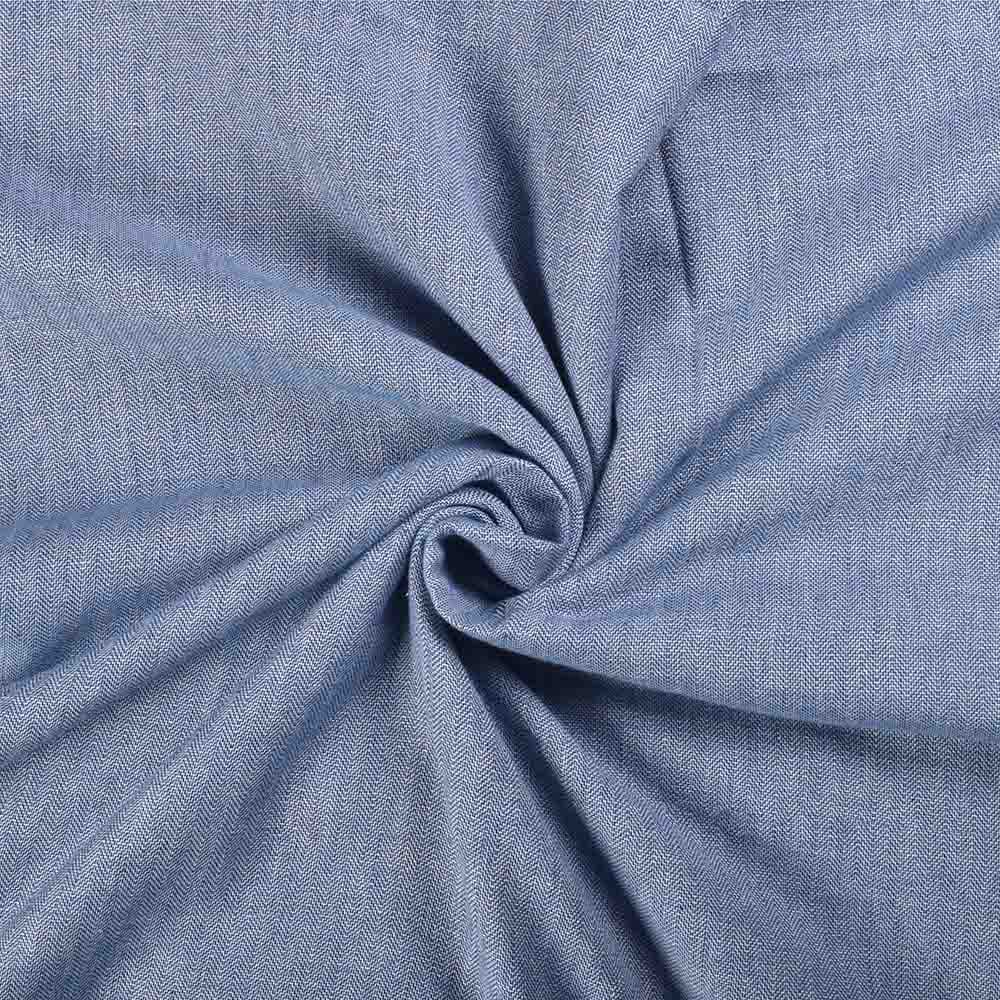 Herringbone Twill Blue Pure Cotton 97 GSM Handwoven Fabric