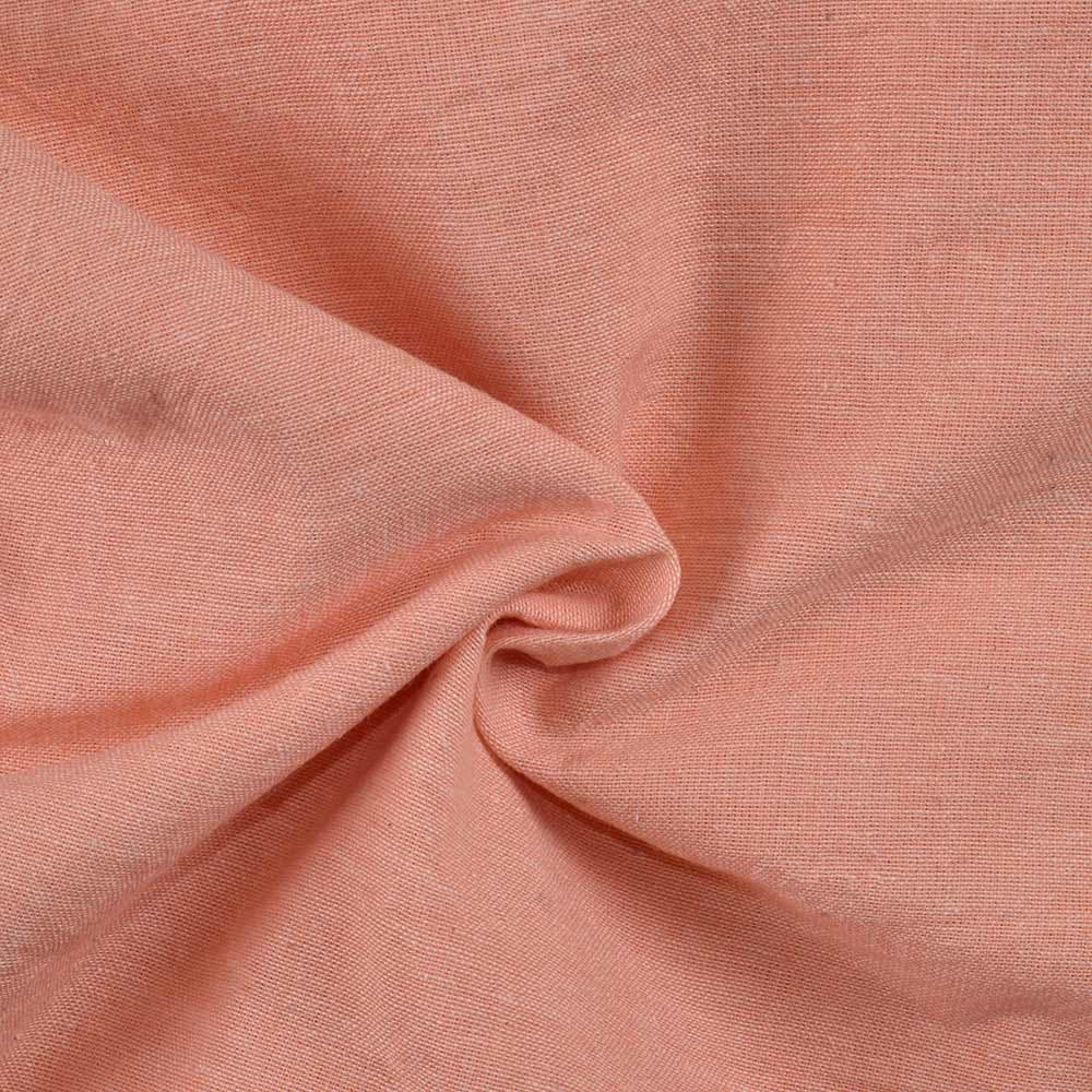 Chambray Peach Khadi Cotton 115 GSM Handwoven Fabric N20