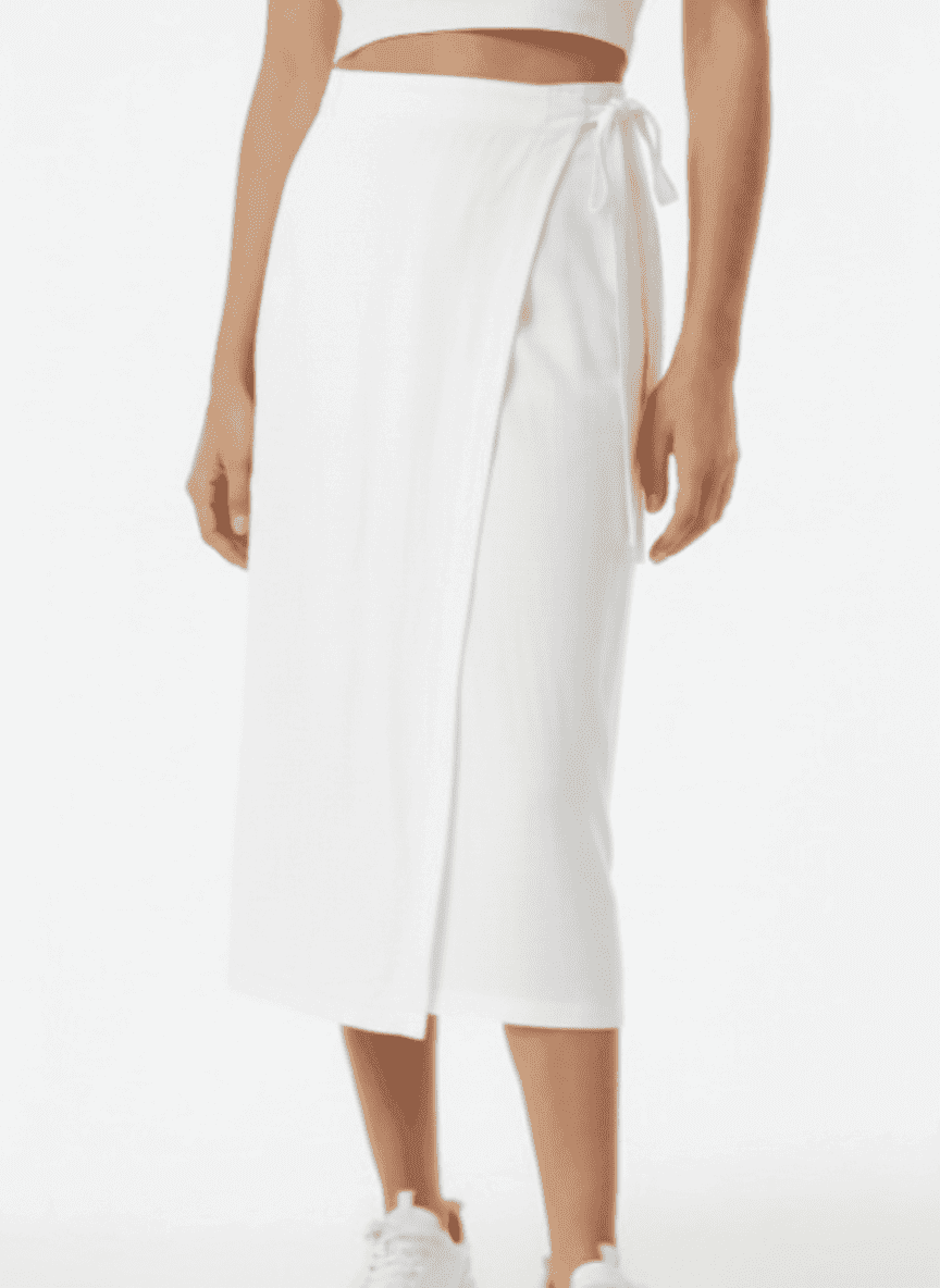Tea Length Sheath Wrap Skirt