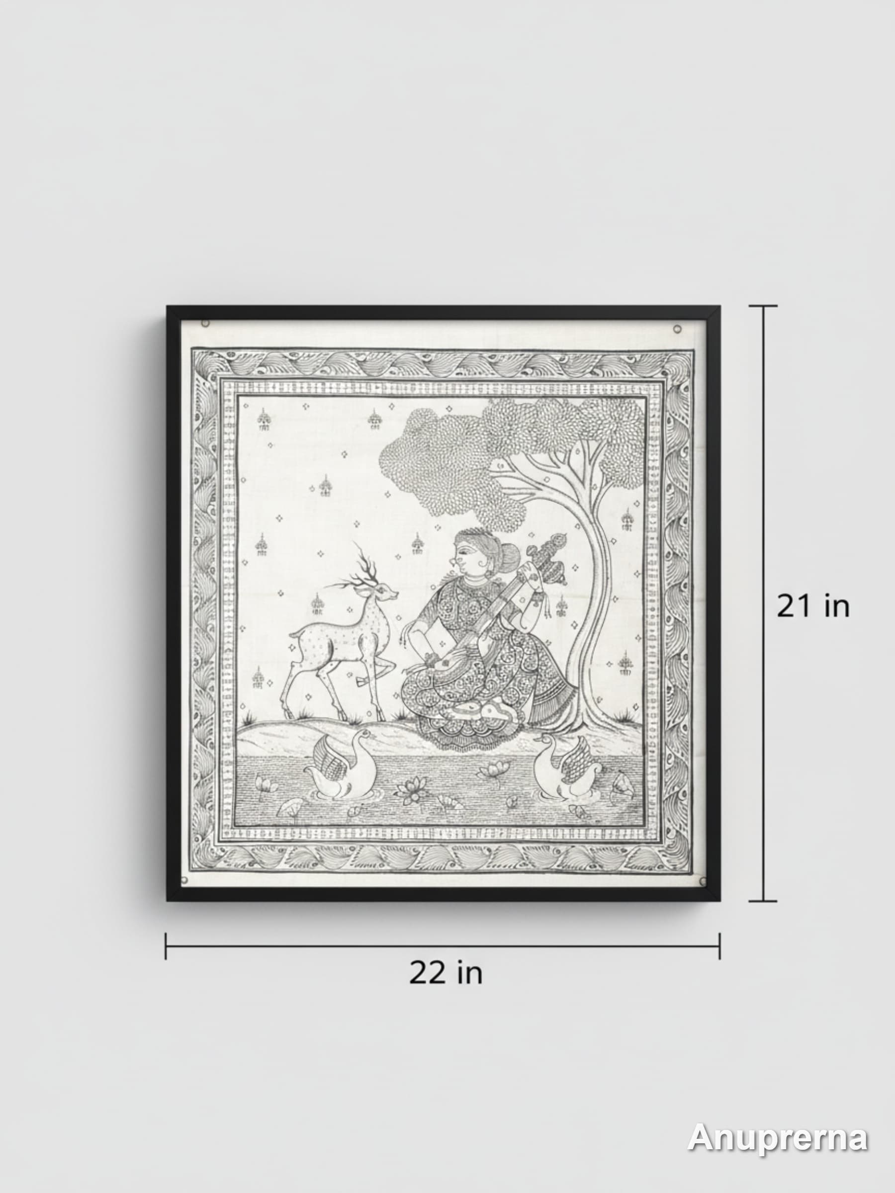 Maa Saraswati Pattachitra Wall Art Decor