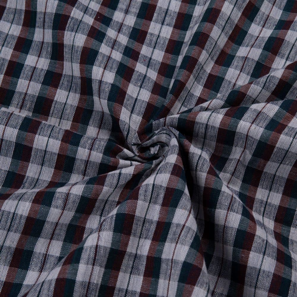 Check Multicolor Pure Cotton 92 GSM Handwoven Fabric 233