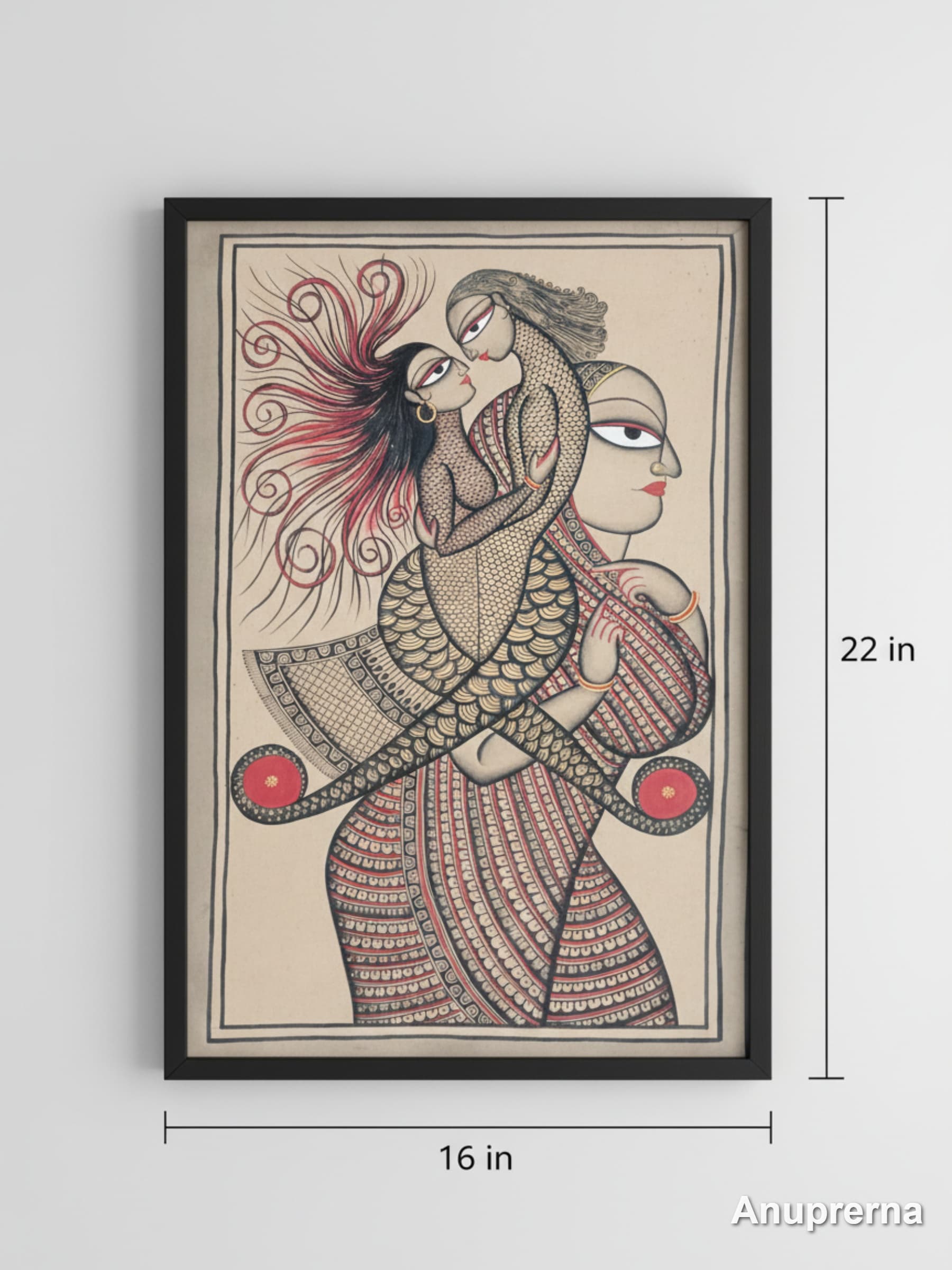 Abstract Love Monochromatic Pattachitra Wall Art Decor