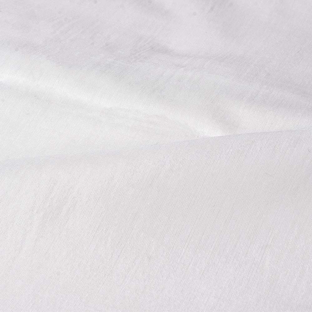 Plain White Bamboo And Cotton 85 GSM Handwoven Fabric