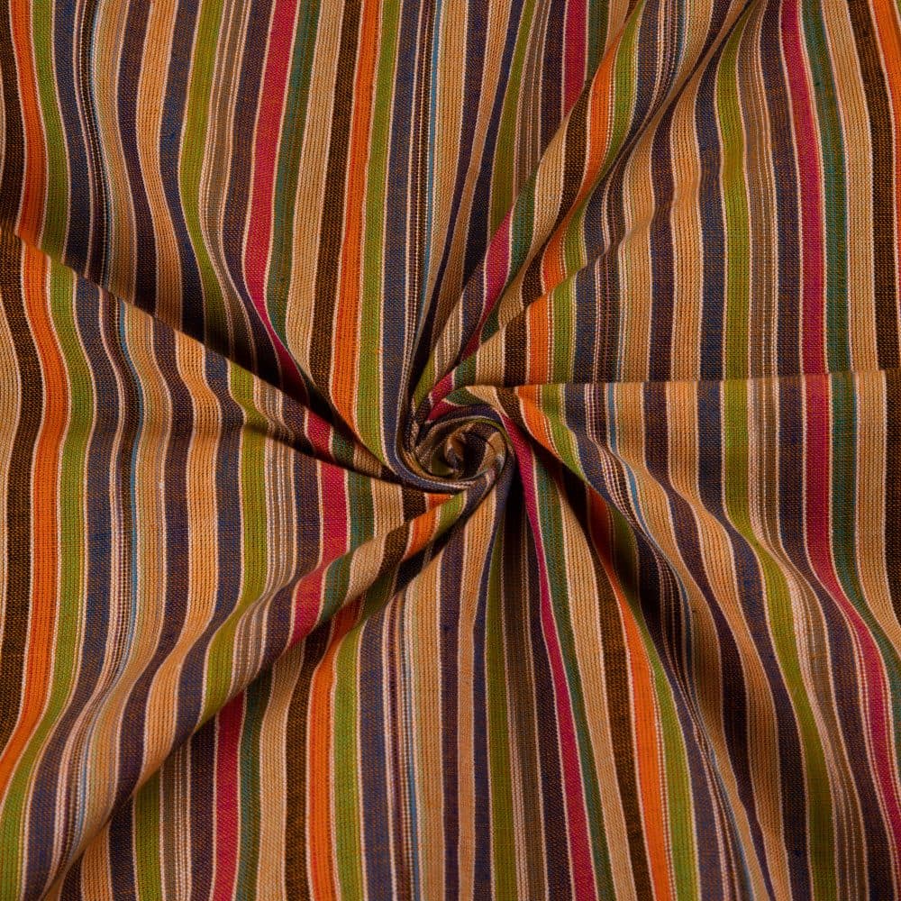 Stripe Multicolour Pure Cotton 90 GSM Handwoven Fabric