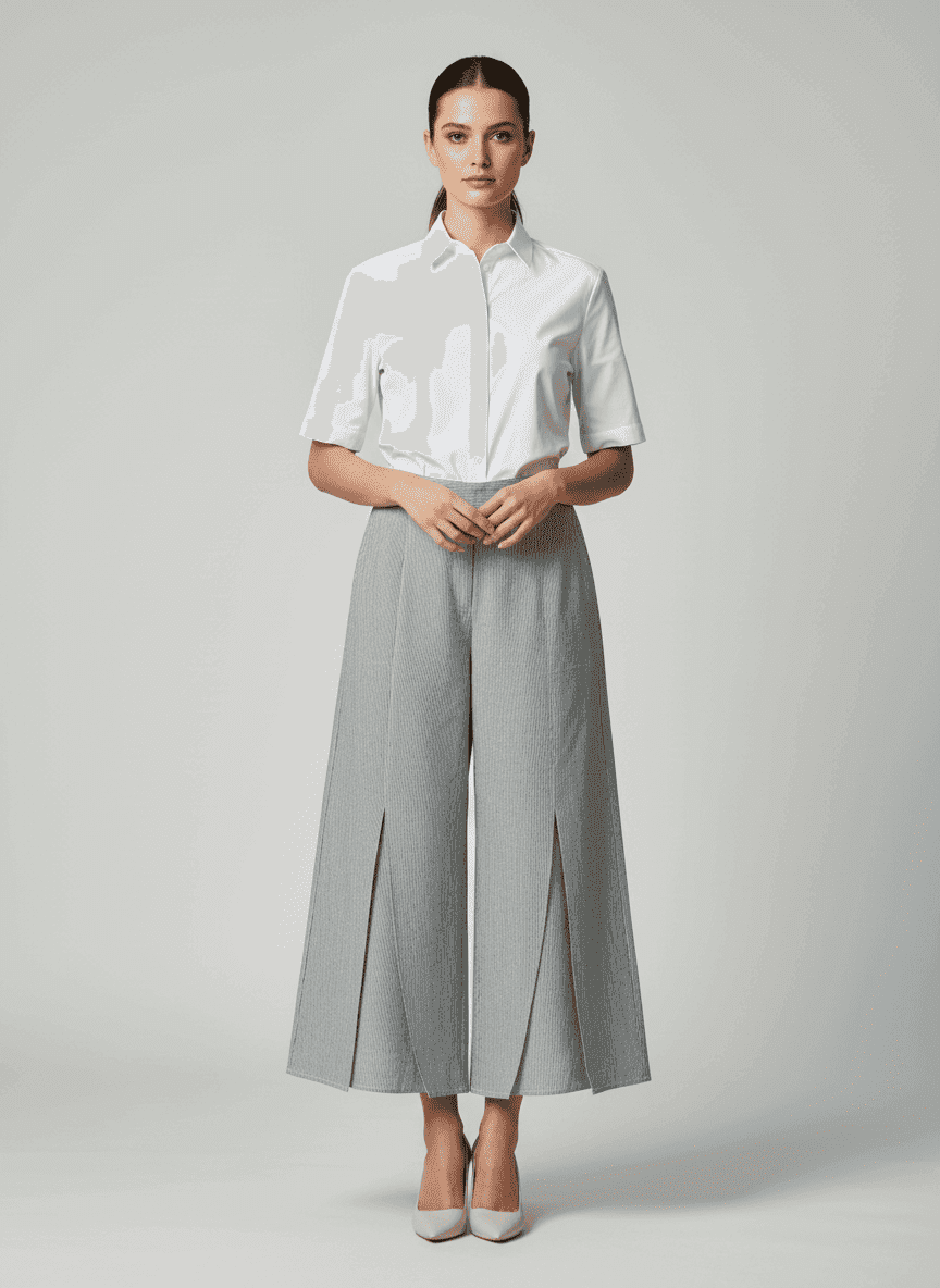 Front Slit Flared Trouser