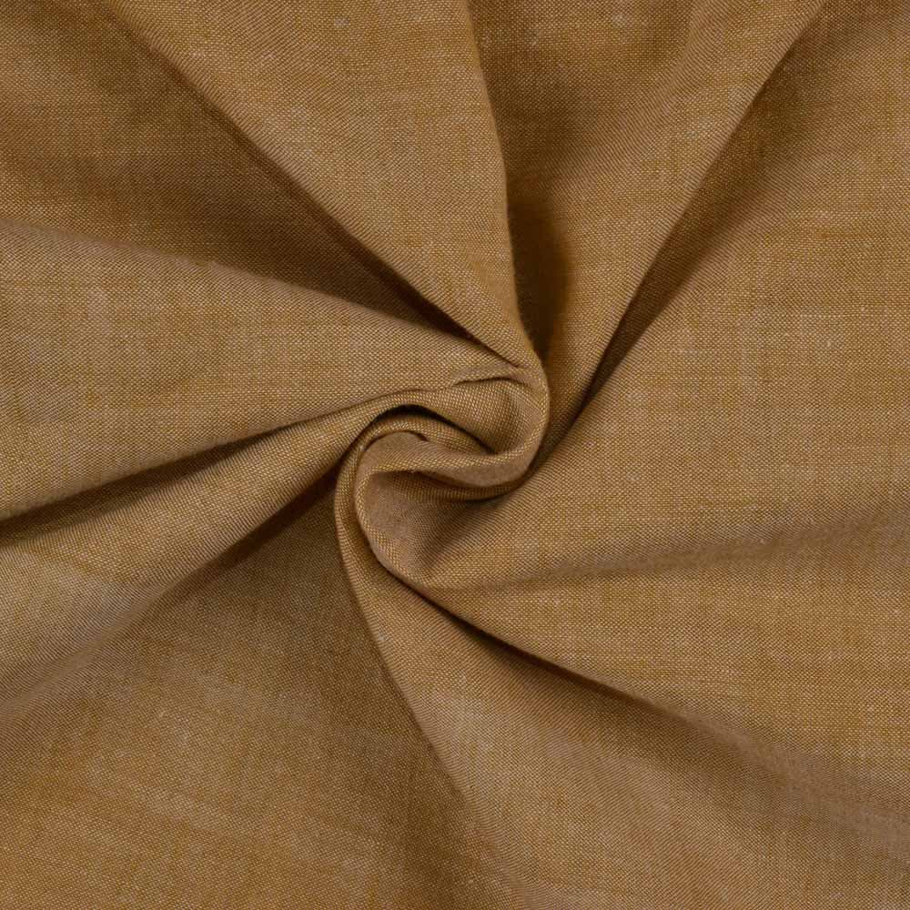 Chambray Mustard Khadi Cotton 92 GSM Handwoven Fabric