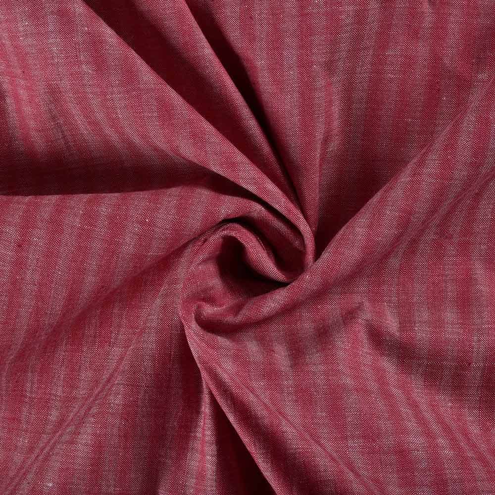 Stripe Deep Pink Khadi Cotton 100 GSM Handwoven Fabric