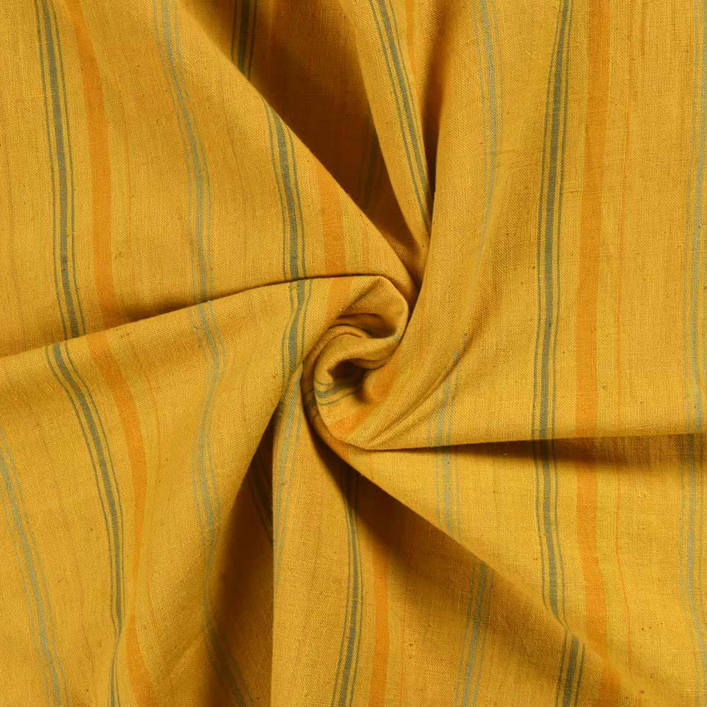 Stripe Orange Pure Cotton 92 GSM Handwoven Fabric