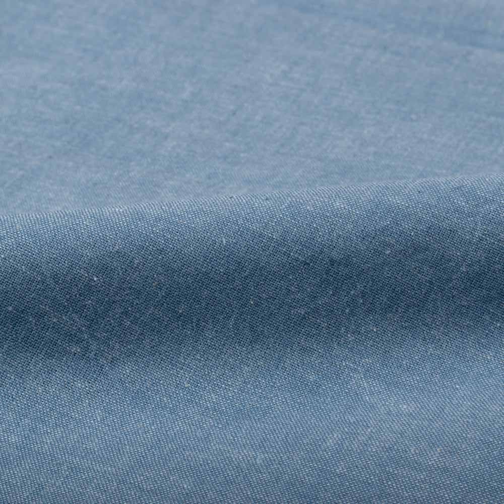 Chambray Blue Khadi Cotton 92 GSM Handwoven Fabric As20