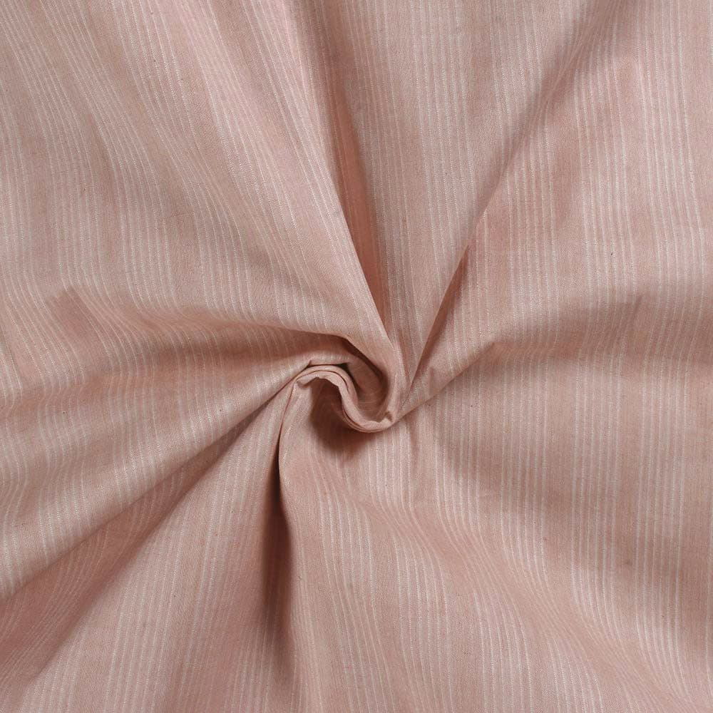 Stripe Peach Pure Cotton 80 GSM Handwoven Fabric