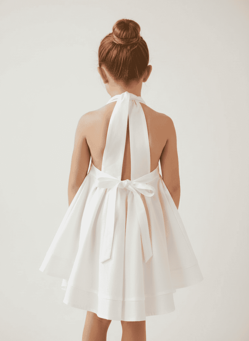 Halter Neck With Back Detailing Kid's Dress