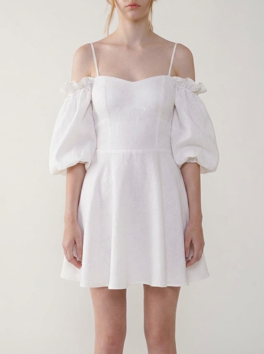 Off Shoulder Ruffled & Gathered Dress