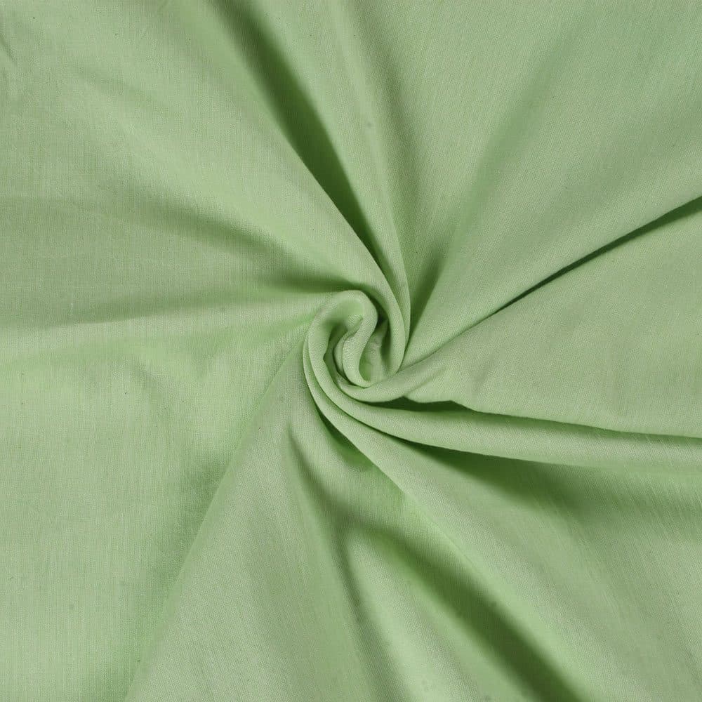 Plain Green Pure Cotton 74 GSM Handwoven Fabric