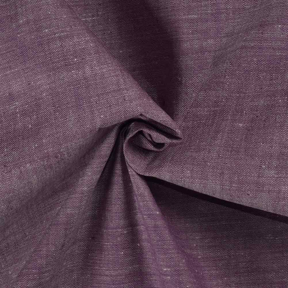 Chambray Dark Purple Khadi Cotton 92 GSM Handwoven Fabric