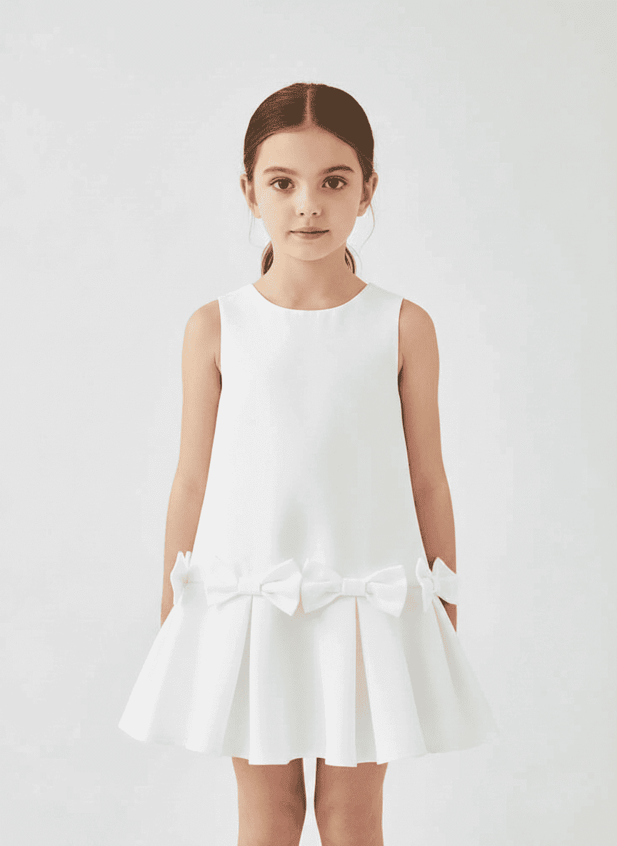 Pleats & Bows Kids Dress
