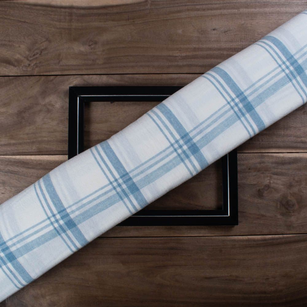 Check Natural Indigo & Turmaric Tie Dye Pure Cotton 140 GSM Handwoven Fabric