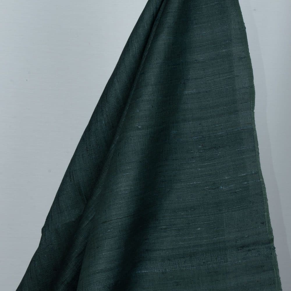 Plain Green Natural Ketya Silk Cotton Blend 150 GSM Handwoven Fabric