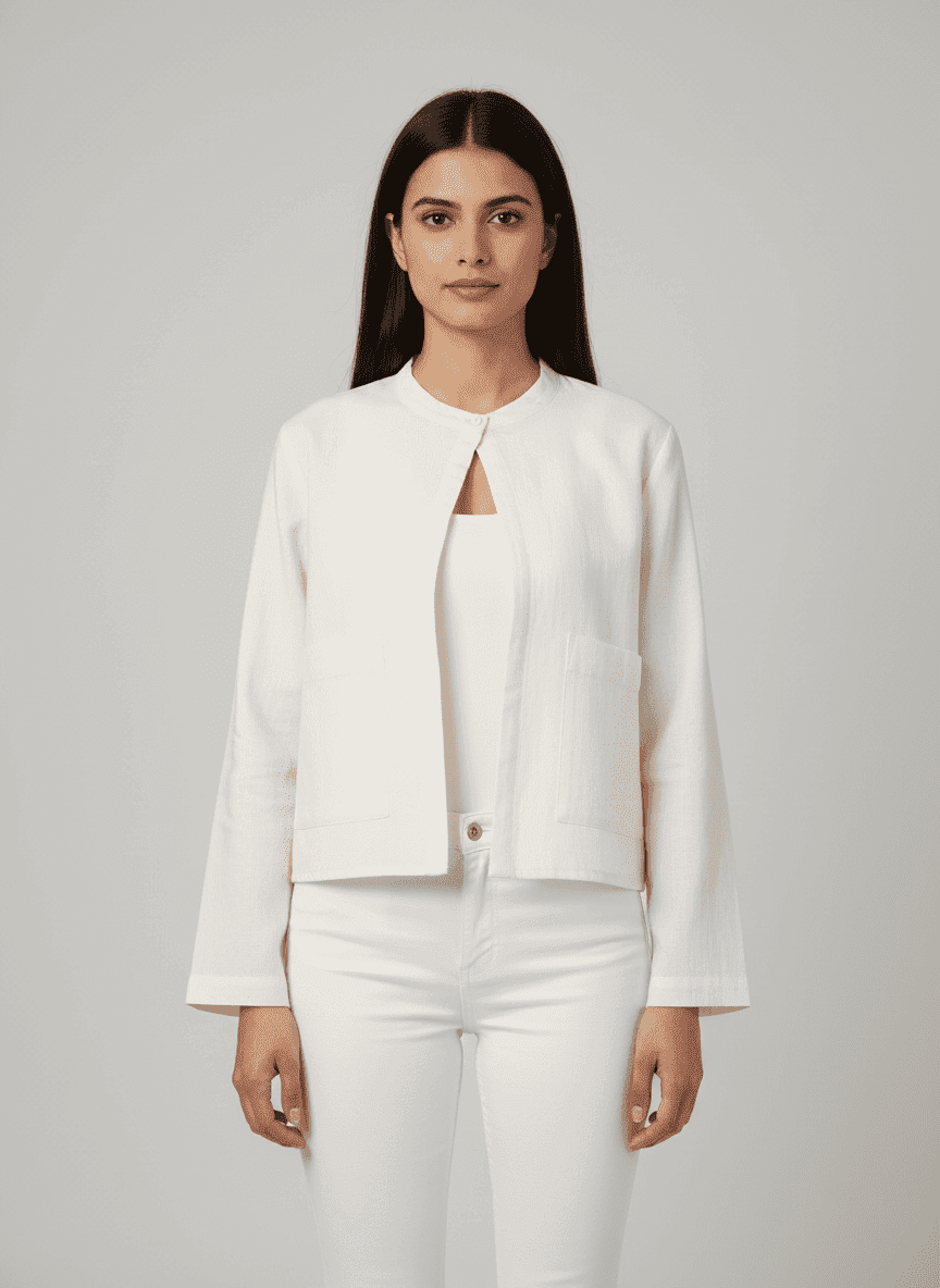 Crop Jacket - Basic Full Sleeved