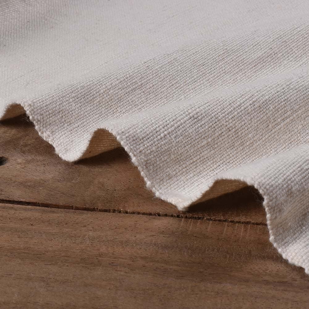 White Handspun & Handwoven 290 GSM Khadi Fabric - Bleached & Dyeable