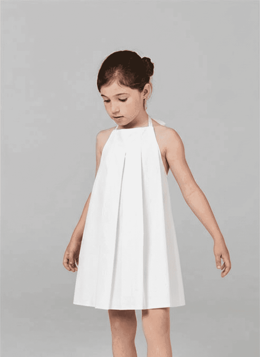 Pleats Halter Kids Dress