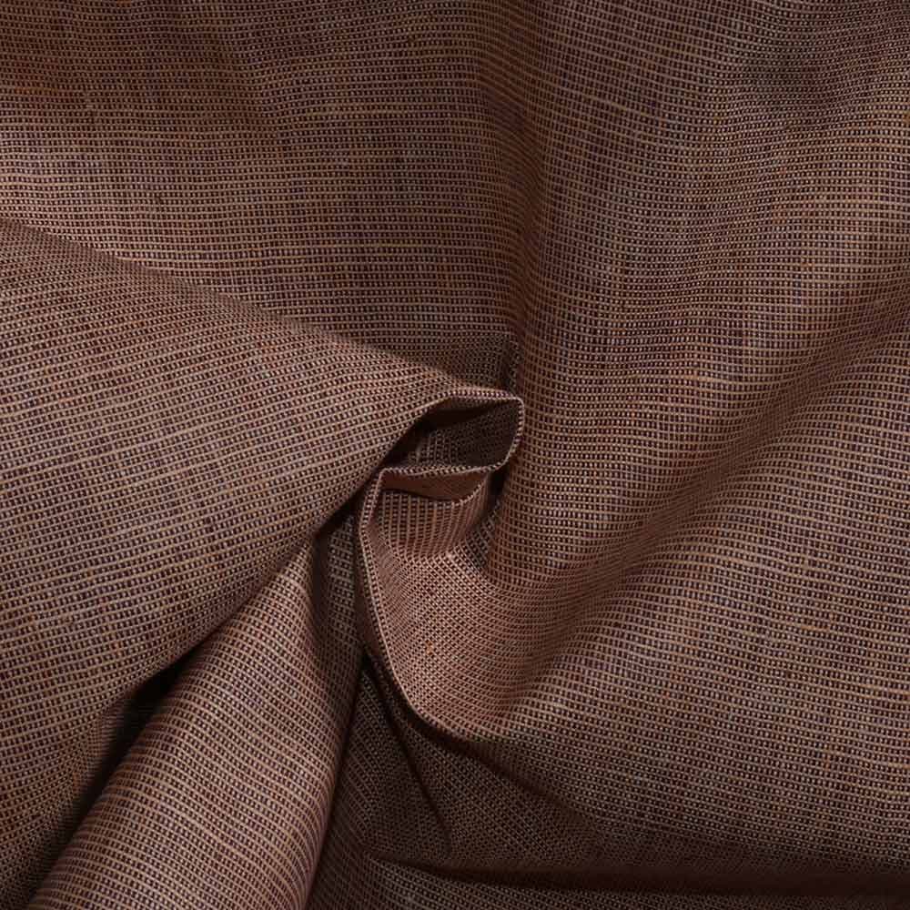 Chambray Brown Khadi Cotton 110 GSM Handwoven Fabric