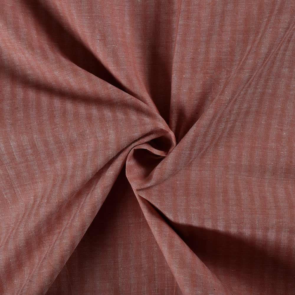 Stripe Brown Khadi Cotton 100 GSM Handwoven Fabric
