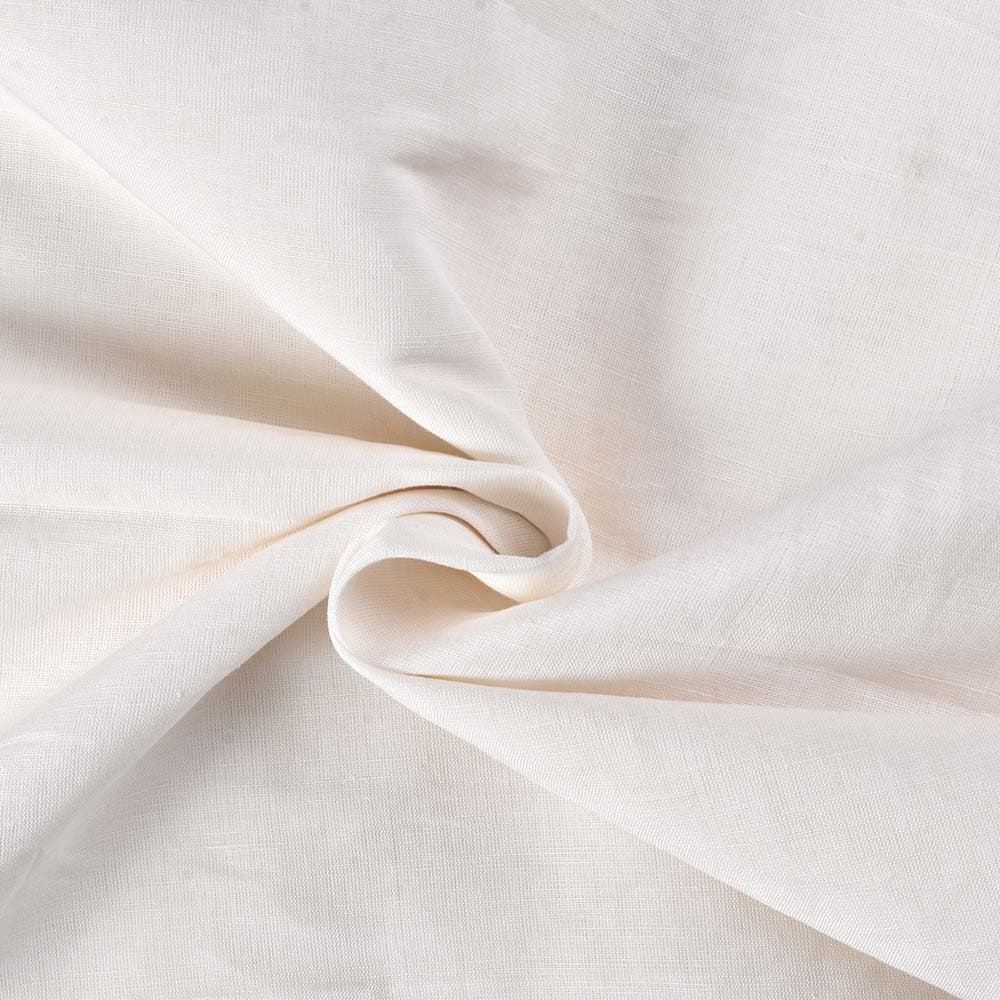 Plain White Linen Cotton 98 GSM Handwoven Fabric