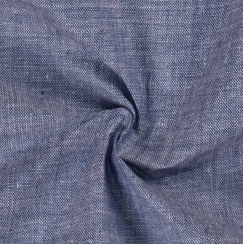 Chambray Blue Khadi Cotton 115 GSM Handwoven Fabric N7