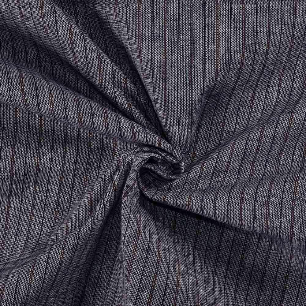 Stripe Black Pure Cotton 98 GSM Handwoven Fabric 229