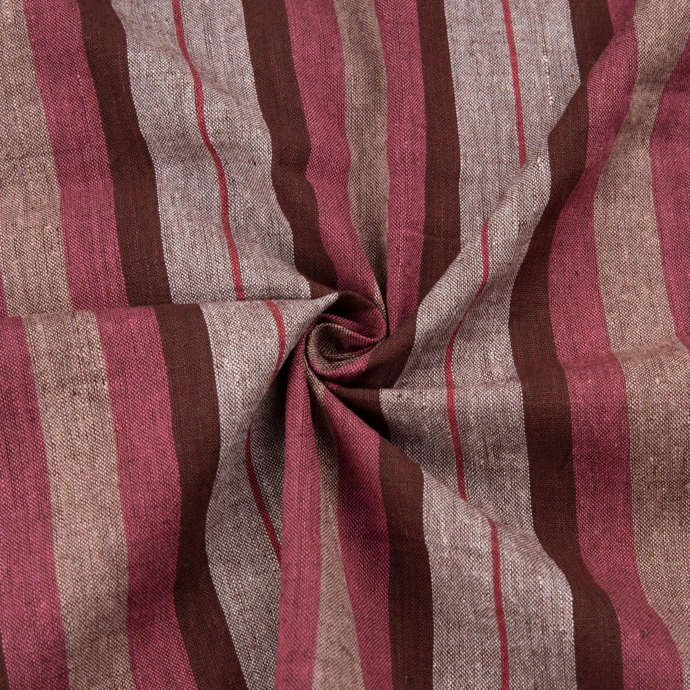 Stripe Red Pure Cotton 97 GSM Handwoven Fabric