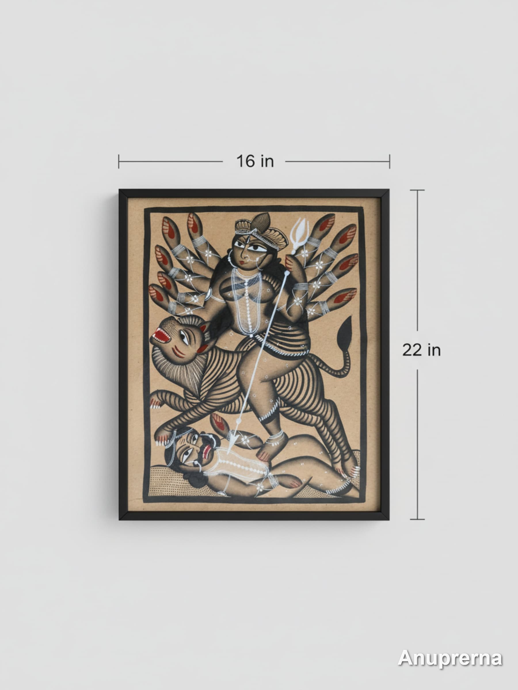 Maa Durga Monochromatic Wall Art Decor