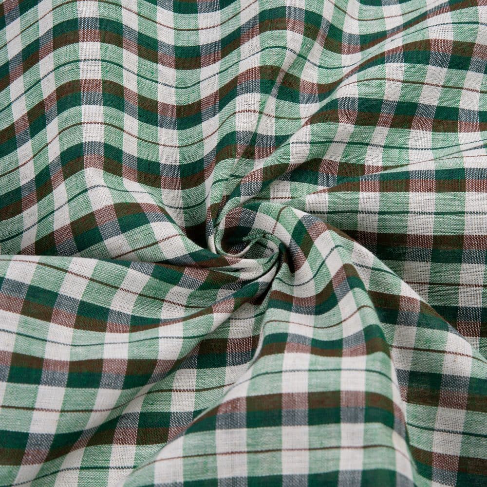 Check Multicolor Pure Cotton 95 GSM Handwoven Fabric 218