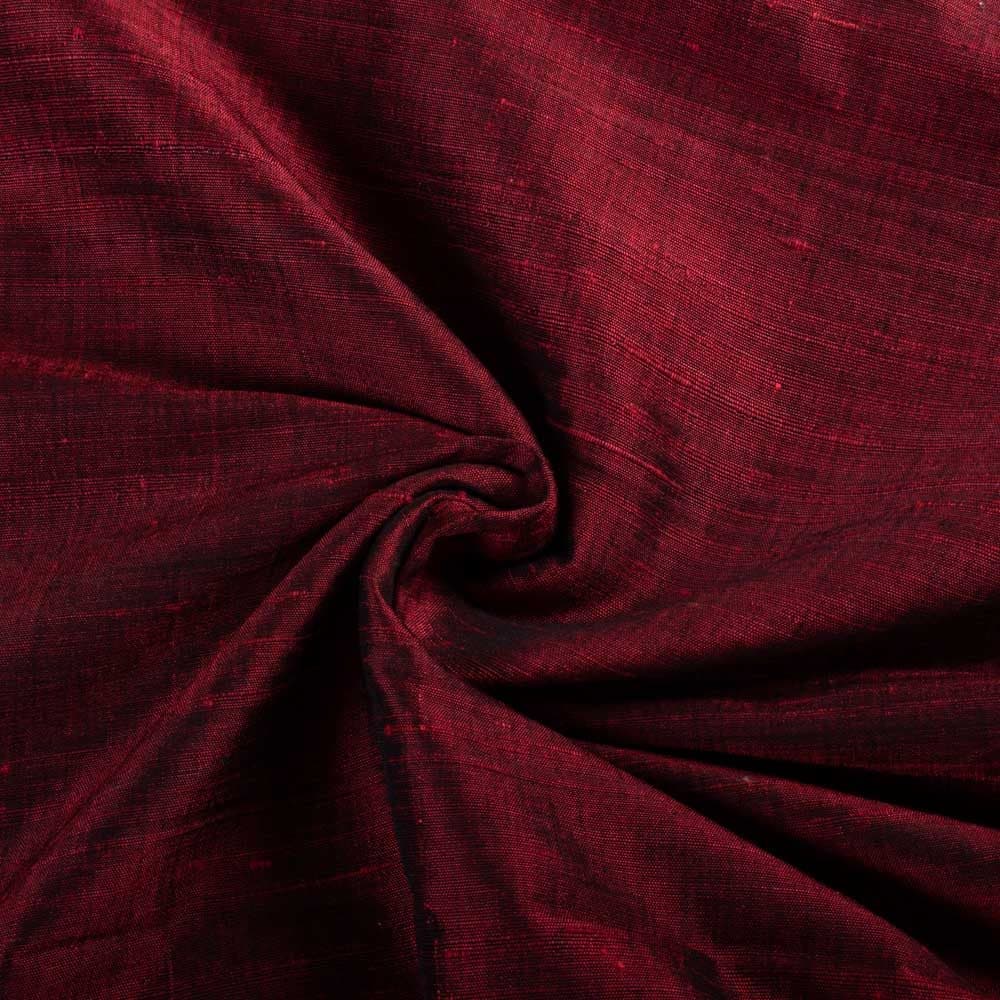 Plain Maroon Cotton Dupion Silk 113 GSM Handwoven Fabric