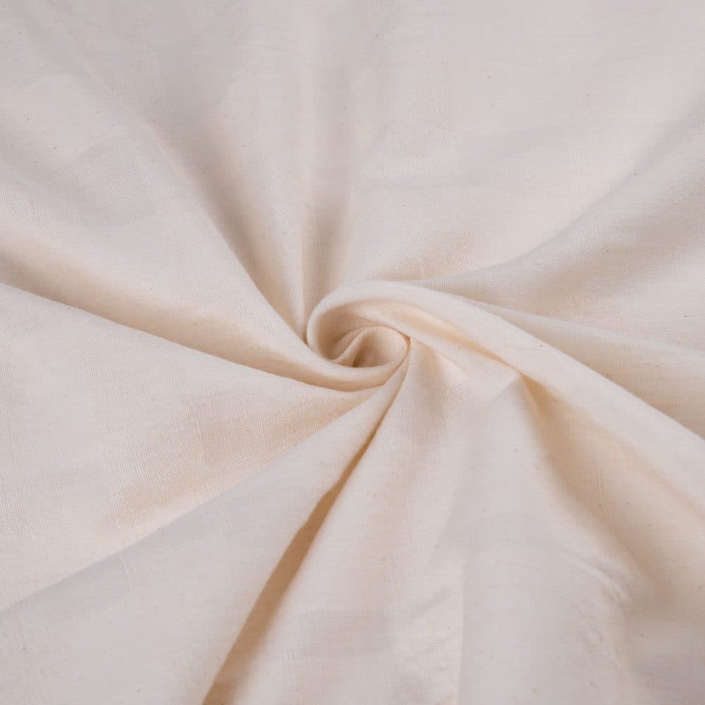 White Stripe Cotton 135 GSM Fabric - Bleached White & Dyeable